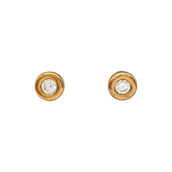 Caravanas Punto de Luz oro- Oro bajo - Zirconia - CA8176 conpiedra