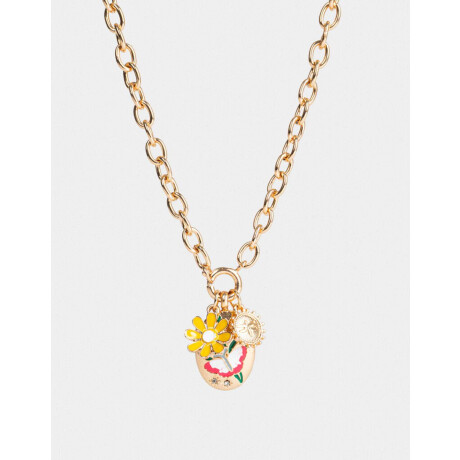 Collar Corto Cadena Multidijes Dorado