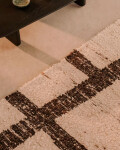 Alfombra Hadin jacquard gráfico de lana blanca y negro 160 x 230 cm Alfombra Hadin jacquard gráfico de lana blanca y negro 160 x 230 cm