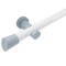 Barrote Cortina 2,00m 28mm + 2 soportes CELESTE Y BLANCO