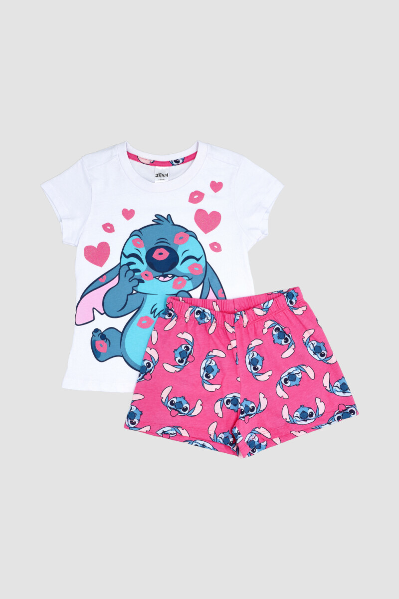 Pijama infantil stitch hearts Blanco