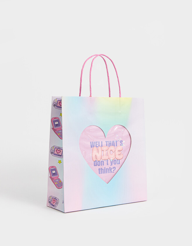 Accesorios Regalos Corazón Bolsa De Regalo Estampada Glitter Movible - Holografico