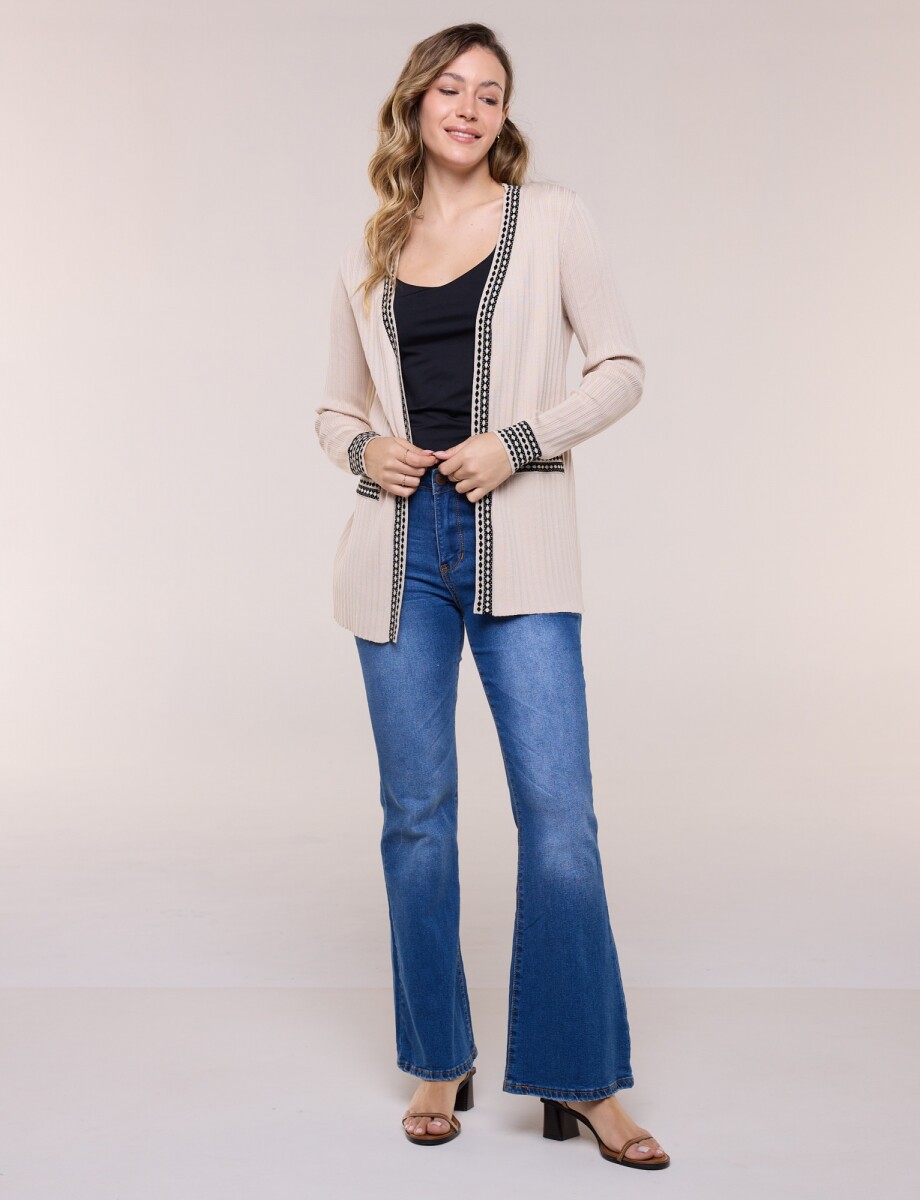 Cardigan Guardas En Jacquard - Beige 