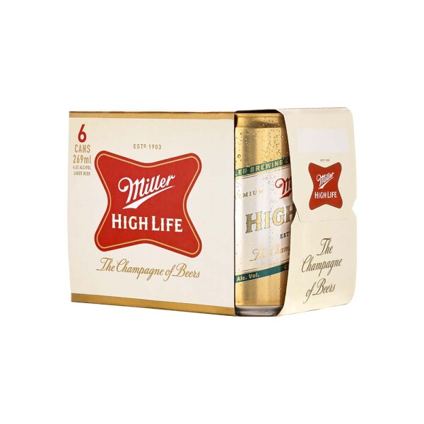 Miller High Life 269ml - Pack 6 unidades Miller High Life 269ml - Pack 6 unidades