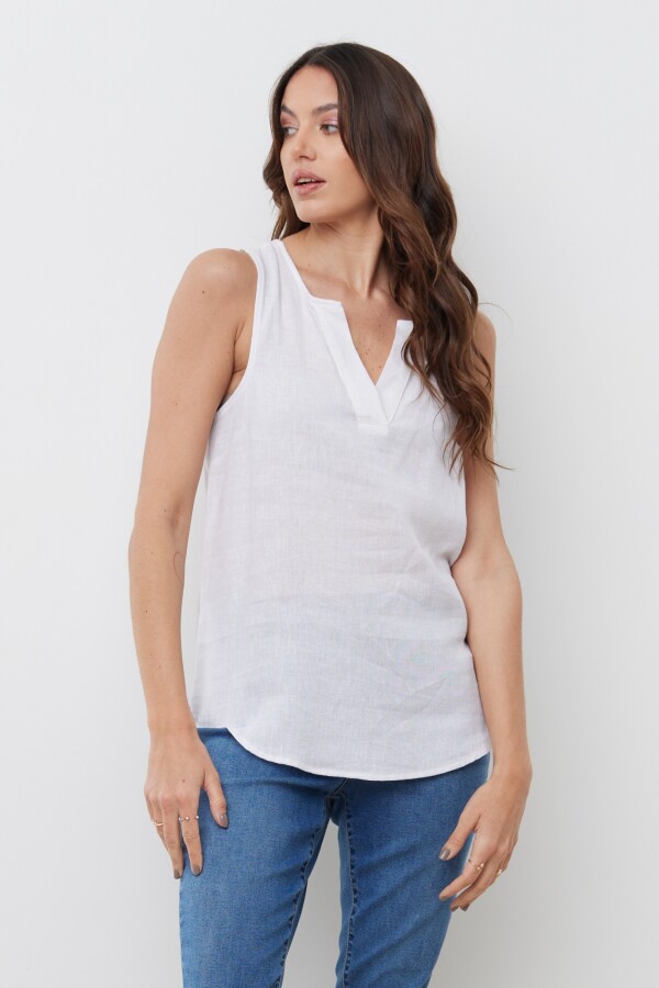 Musculosa Lino BLANCO
