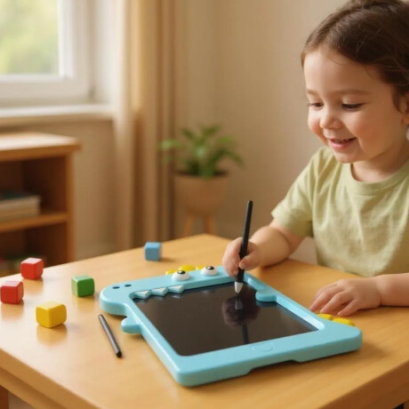Tablet de dibujo para niños cocodrilo Azul