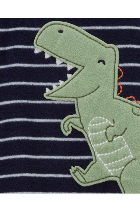 Pijama uno pieza de micropolar, con pie, estampa dino Sin color