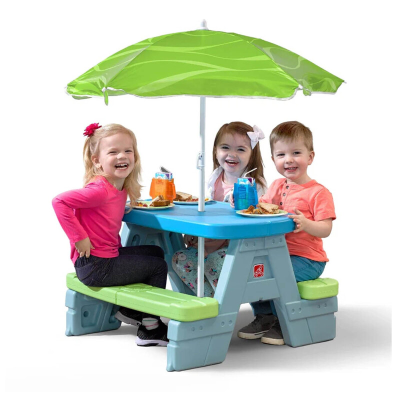 Mesa de picnic Sun & Shade con sombrilla Step2 Mesa de picnic Sun & Shade con sombrilla Step2