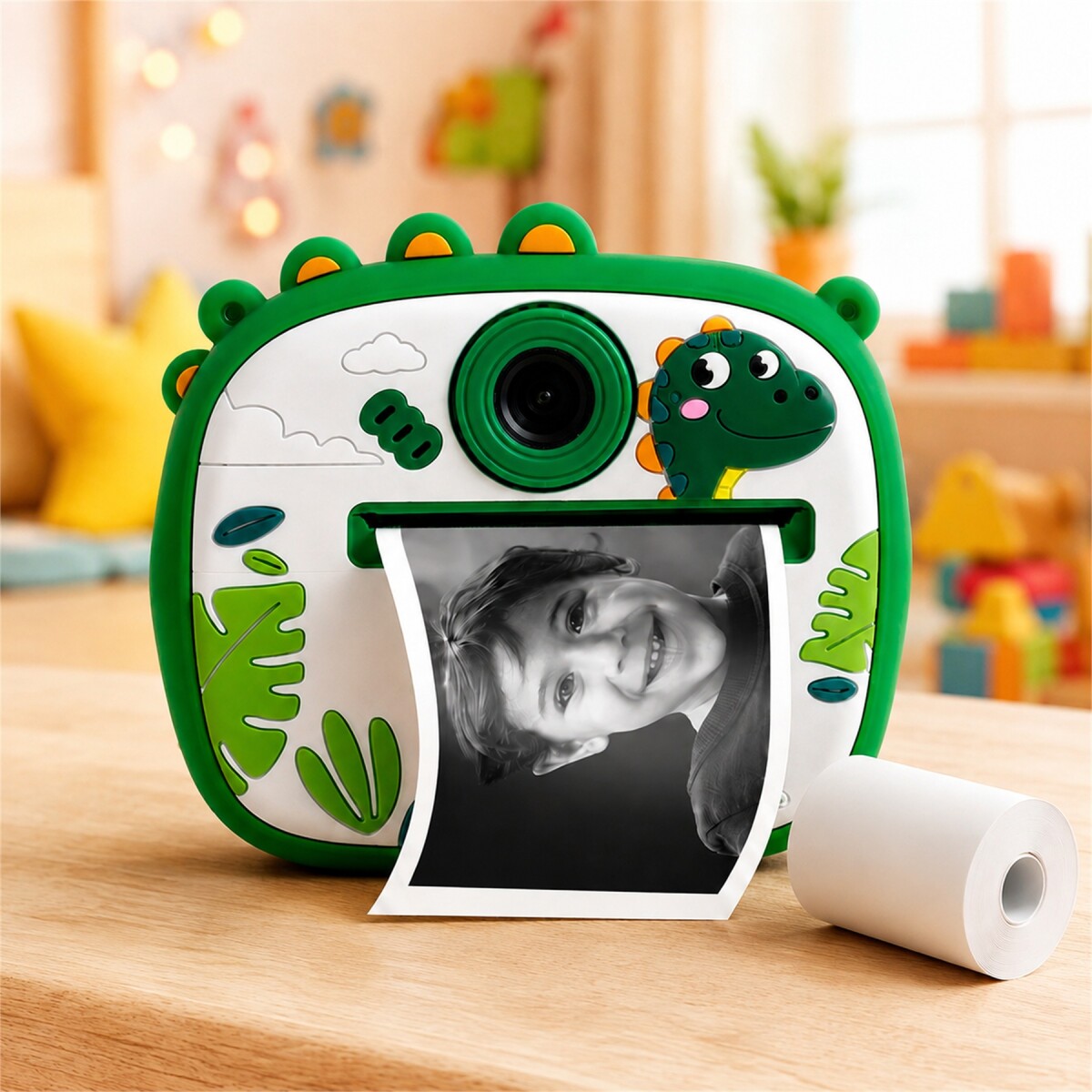 Cámara Infantil Instantánea Gatito con Doble Lente y Selfie - VERDE 