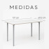 Mesa De Comedor Modelo Gitana, Rectangular Apta Para 6 Personas. BLANCO