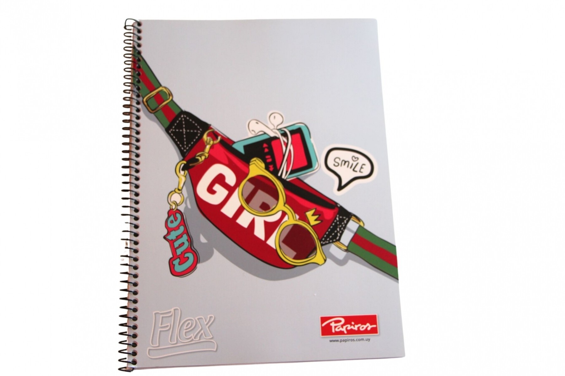 CUADERNOLA PAPIROS FLEX 70 HOJAS RAYADO - TAPA GIRL 