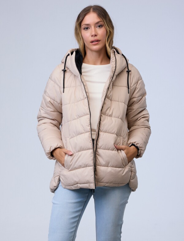 Campera Abrigo Puffer BEIGE
