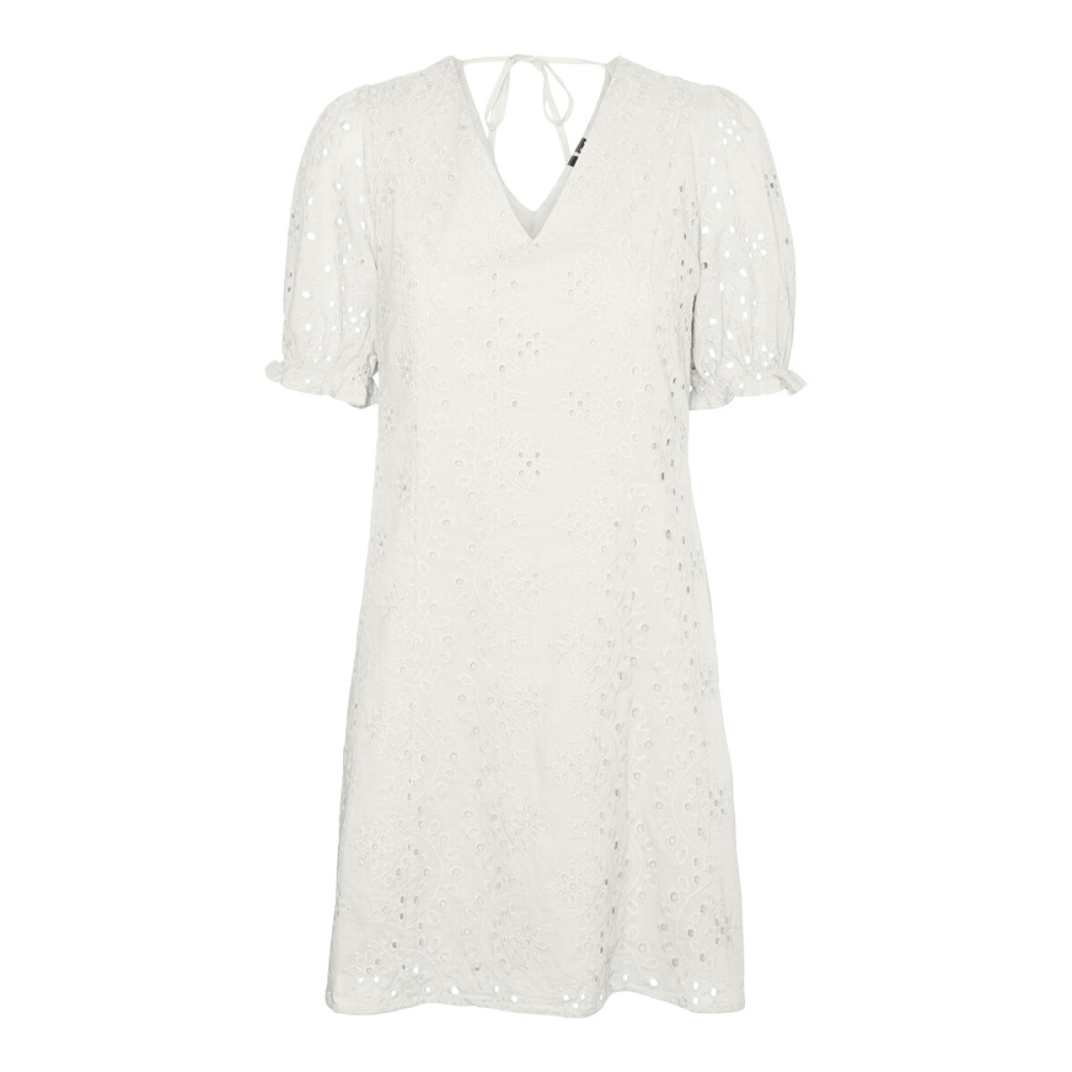 VMHAY 2/4 SHORT EMB DRESS WVN SPE - SNOW WHITE 