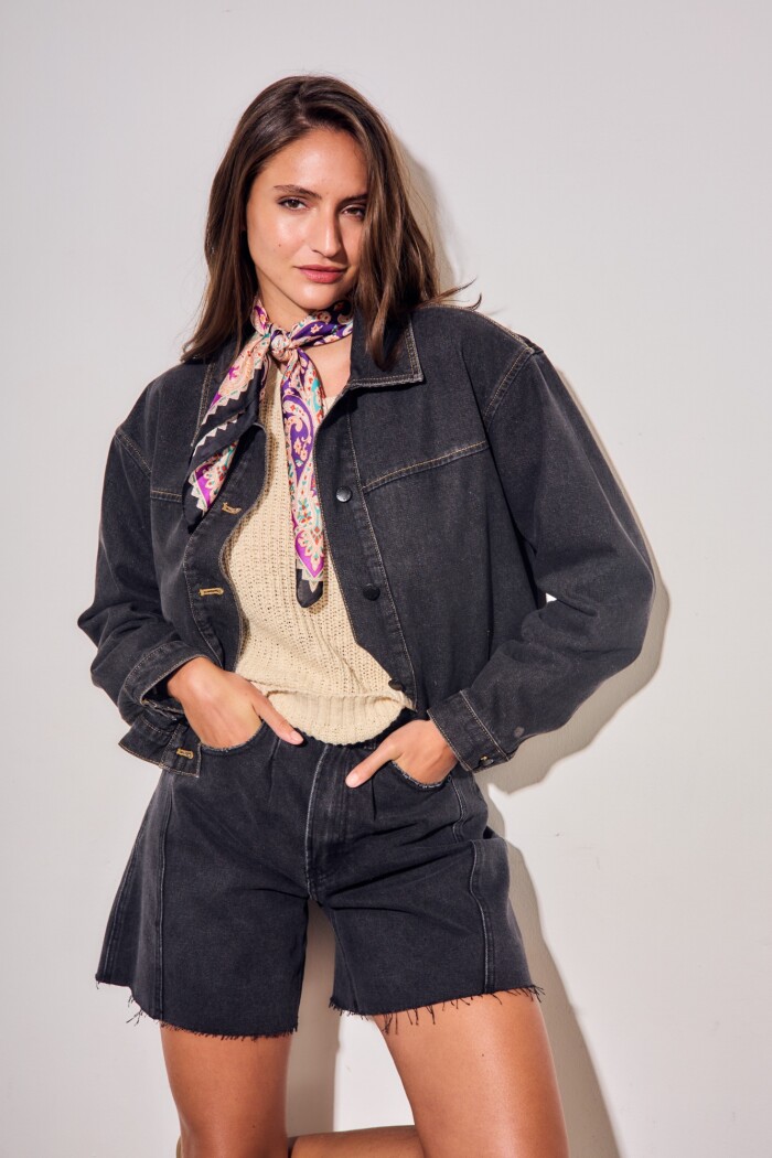 Campera Denim Jean Gris