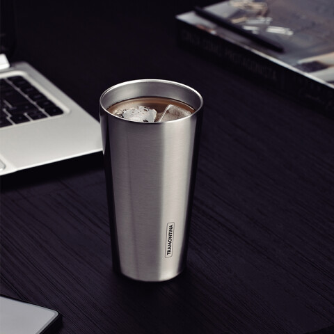 Vaso térmico plateado 420ml. "EXATA" -TRAMONTINA TF6705