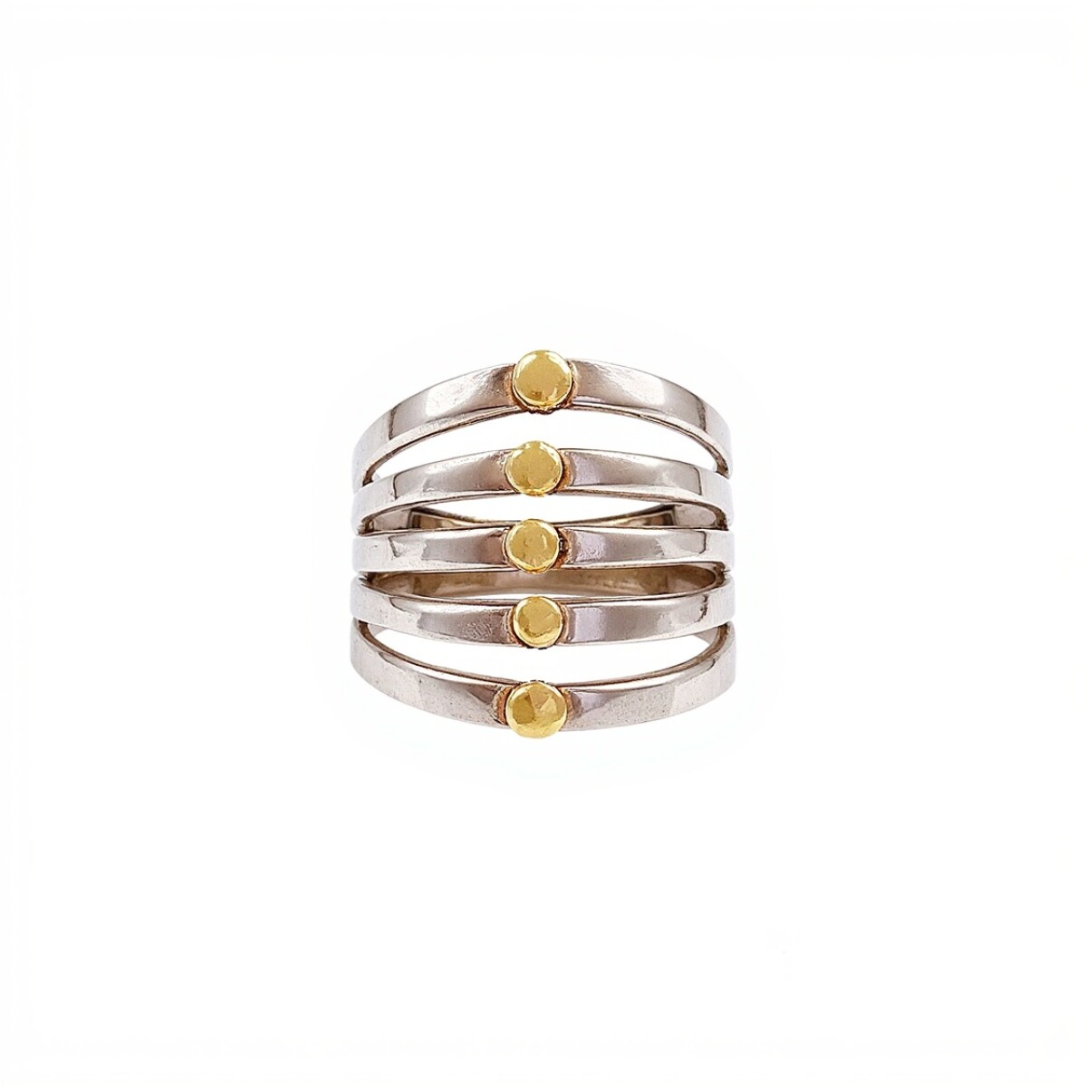 Anillo Línea- Plata y Oro-Sin piedra-AN5936 - sinpiedra 