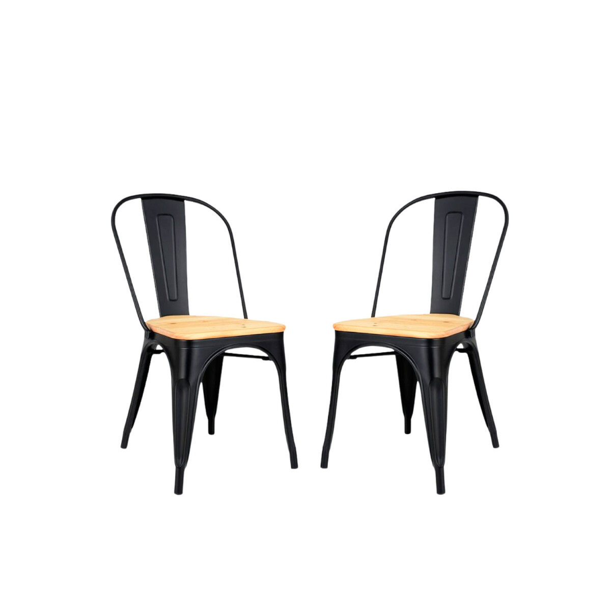Silla Tolix Metálica pack 2 unidades Vintage - Negro 