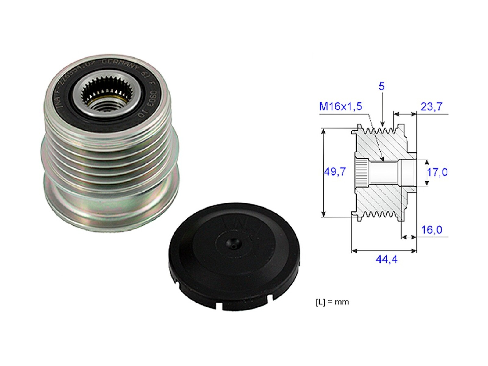 Polea Alternador Marcha Libre Mercedes Benz A 160 (W168)/A 170 Cdi (W168) 99-25 