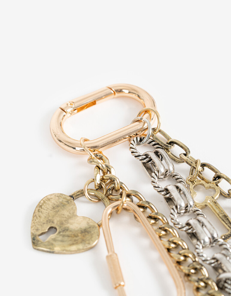 Llavero Metal Llavero Multicharm Boho. - Combinacion Bicolor