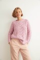 Sweater oversized con estructura rosado