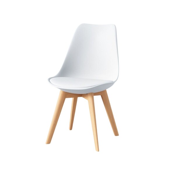 Set de 4 Silla De Comedor Eames Nordica De Madera Nueva Asiento Acolchado Imback Color Blanco Set de 4 Silla De Comedor Eames Nordica De Madera Nueva Asiento Acolchado Imback Color Blanco