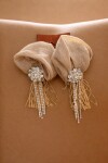 Rosette Earrings Beige