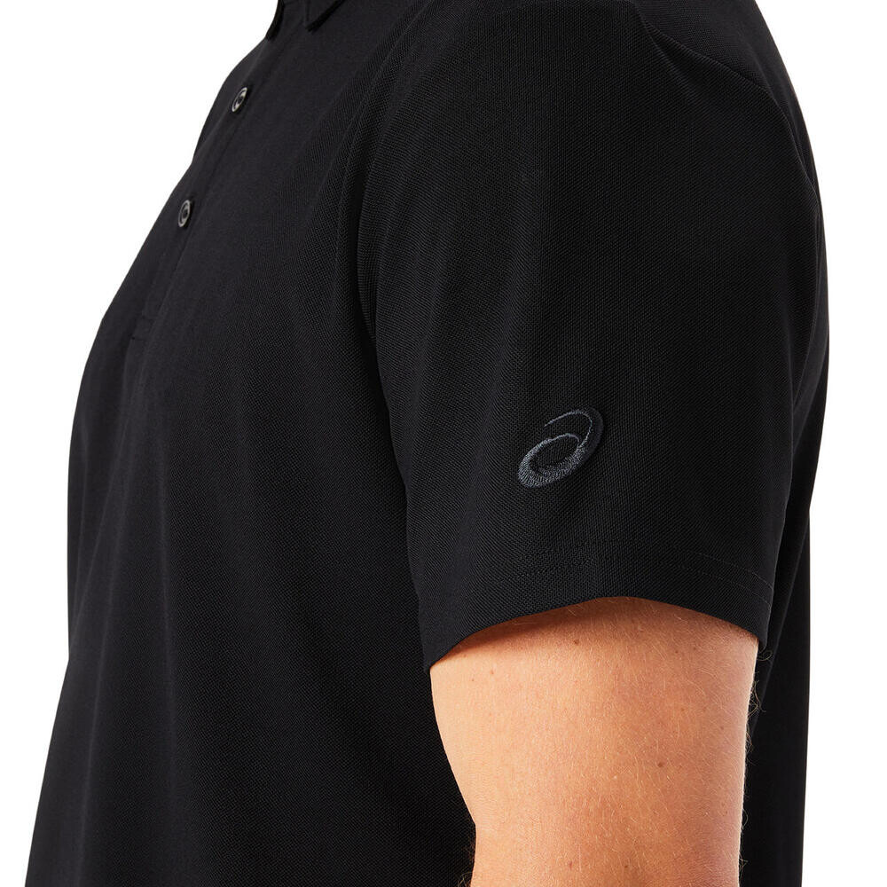 ASICS Spiral Embroidery Polo.Shirts - Hombre Performance Black