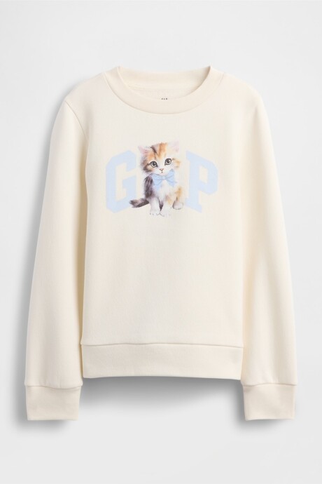 Buzo Deportivo Logo Gap Niña Ivory Frost