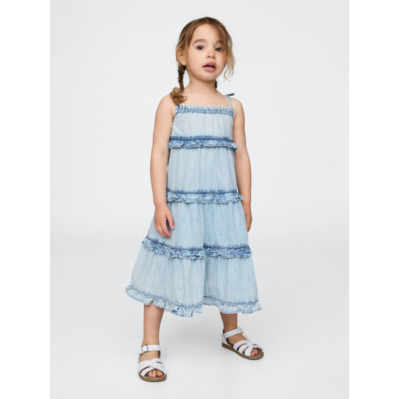 SL TIERED DNM DRS LIGHT WASH