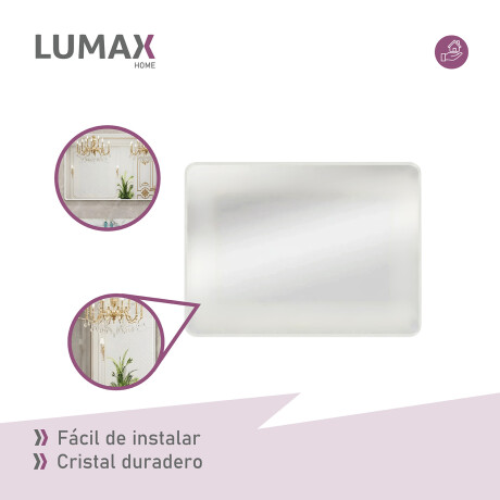 Espejo Horizontal Lumax Xindi Marco Rectangular 90 x 70cm Blanco