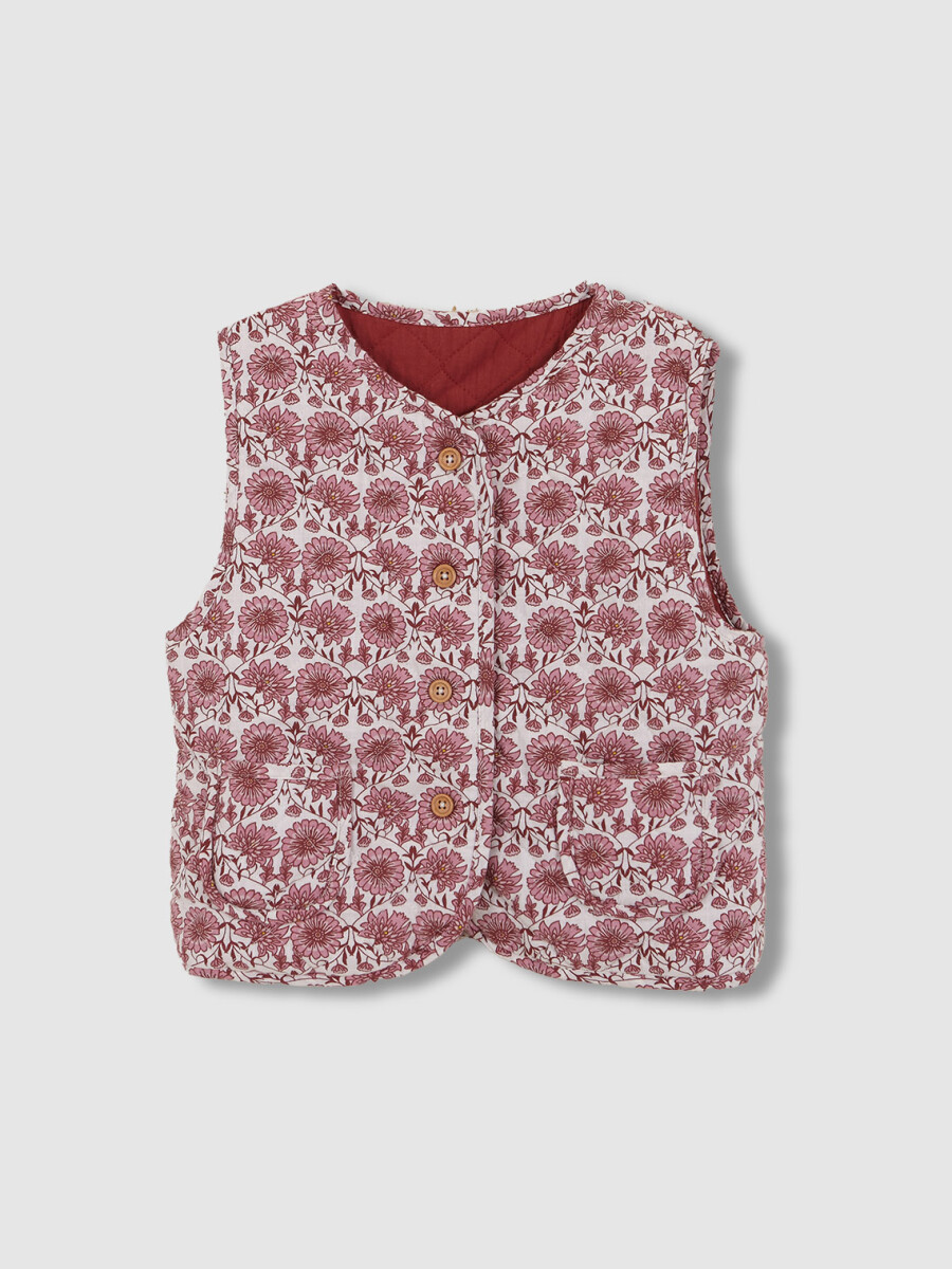 Chaleco Acolchado Reversible Berenjena