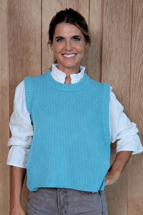 Chaleco Olivia Lambswool Tourquesa
