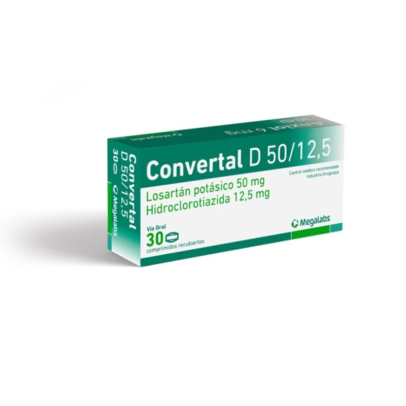 Convertal D 50 Mg./12.5 Mg. 30 Comprimidos Convertal D 50 Mg./12.5 Mg. 30 Comprimidos