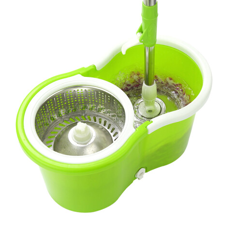 Mopa trapeadora con balde centrifugado 360 grados verde