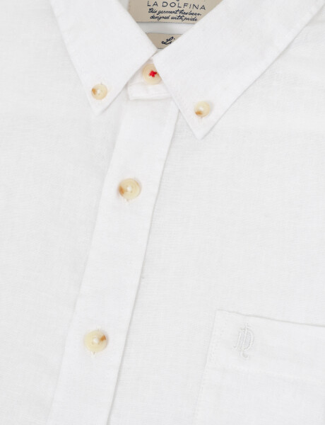 Camisa lino lisa blanco