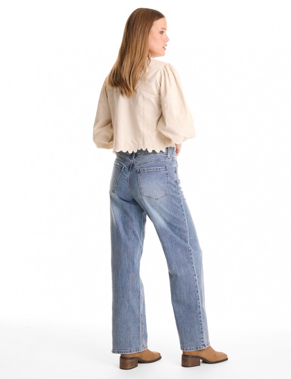 Jean Wide Leg Lavado Medio JEAN