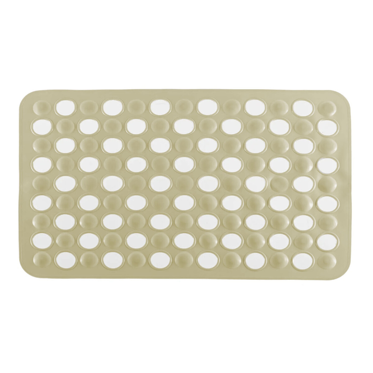 Alfombra Ducha Baño Goma Antideslizante Rectangular 49x32Cm - Beige 