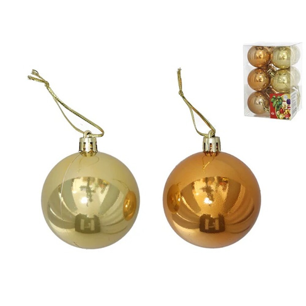 Esferas de Navidad Dorado Mirror 6 cm – Pack x12 GE BOLA NAVIDAD X 12 MIRROR ORO 6CM 2STD