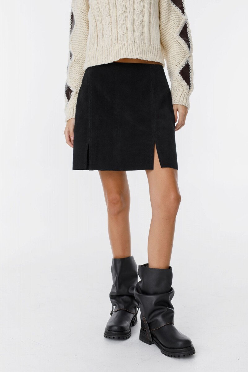 Falda Leather Marina Negro
