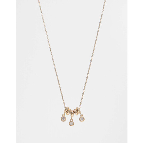 Collar Con Dije De Cubic Zirconia Dorado