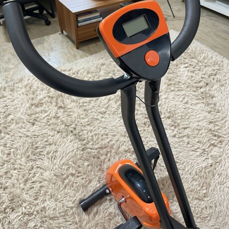 Bicicleta Fija Ergométrica Plegable Altura Ajustable Naranja