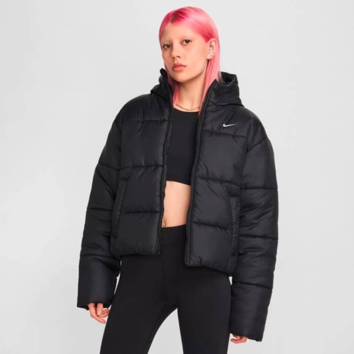 Abrigo Nike Sportswear Classic Puffer De Mujer - Negro 