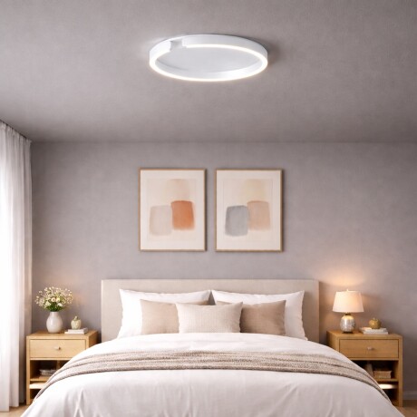 Plafón LED, Diseño anillo cortado, Dimerizable 40W 60CM PLATA