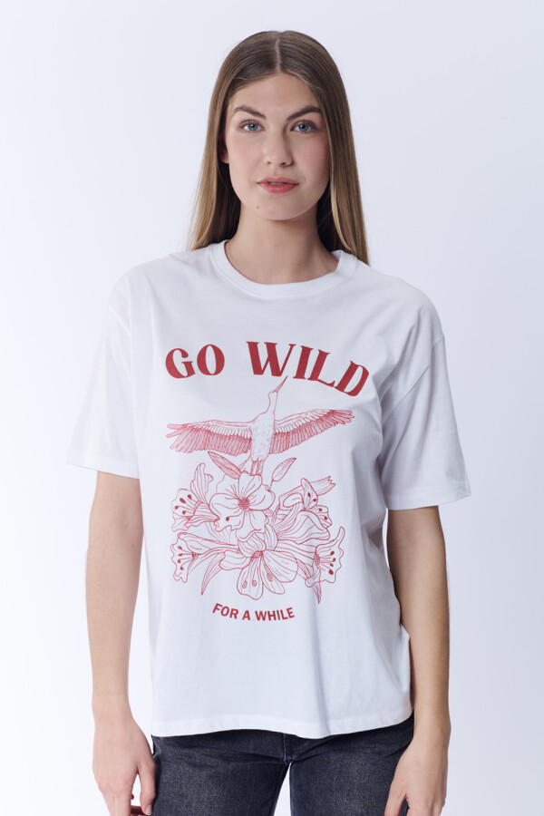 Remera Estampada Go Wild Blanco