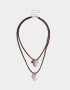 Collares Cortos Limited Edition Collar Multilayer Con Corazón - Plateado