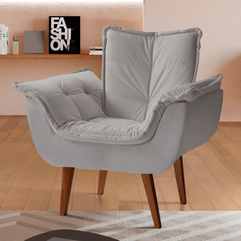 BUTACA NAPOLI EROS Patas madera Gris claro N/A