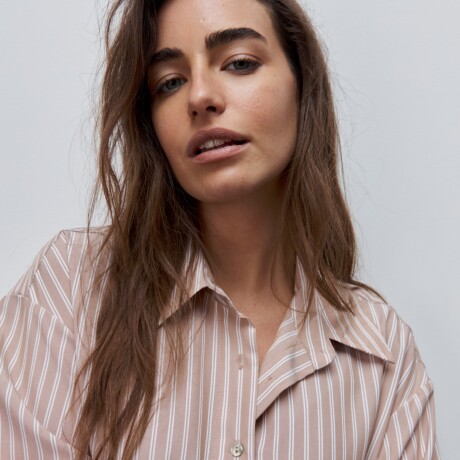 CAMISA DANAE STRIPE Beige