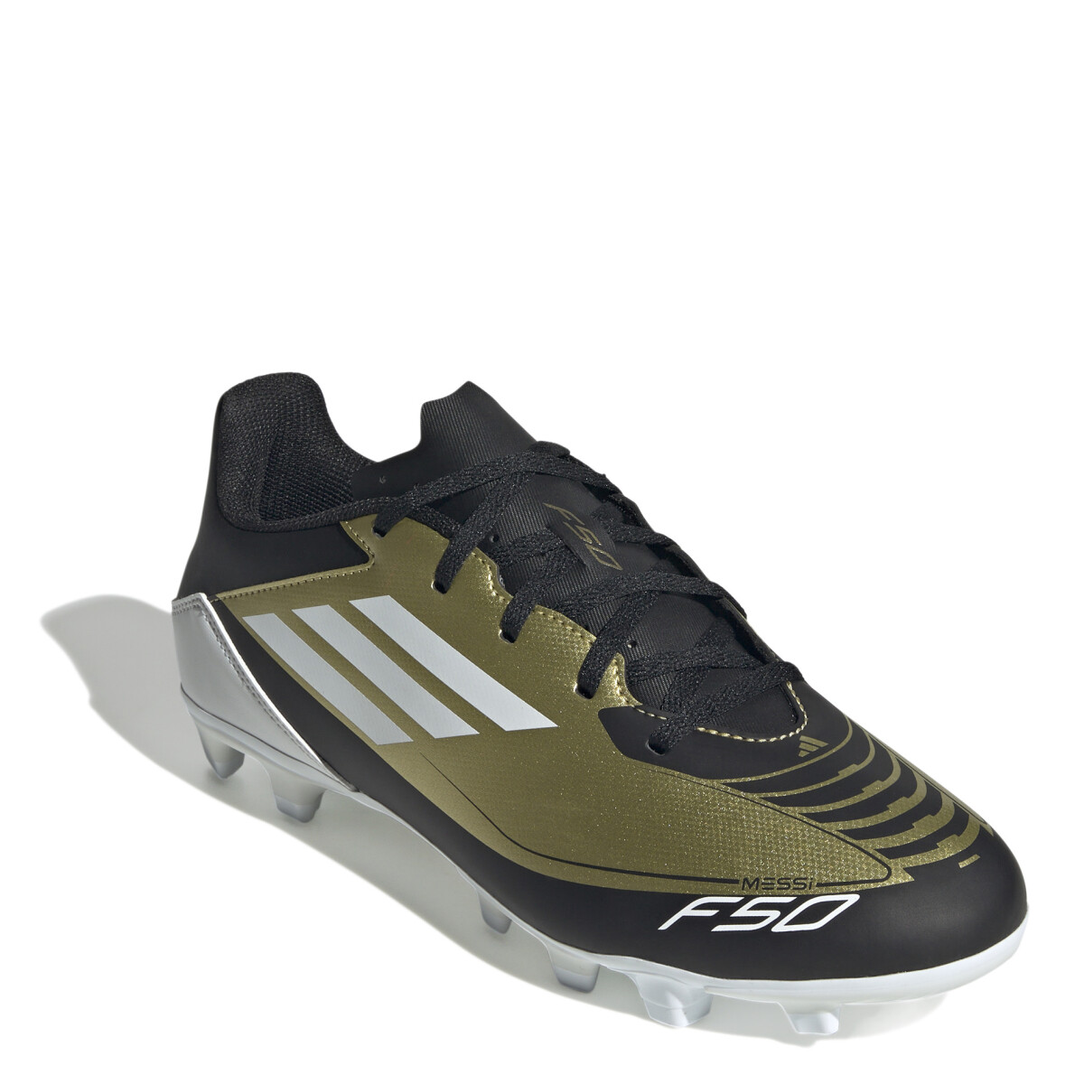 Championes de Fútbol 5 Unisex Adidas F50 Club Messi - Dorado - Negro - Blanco 