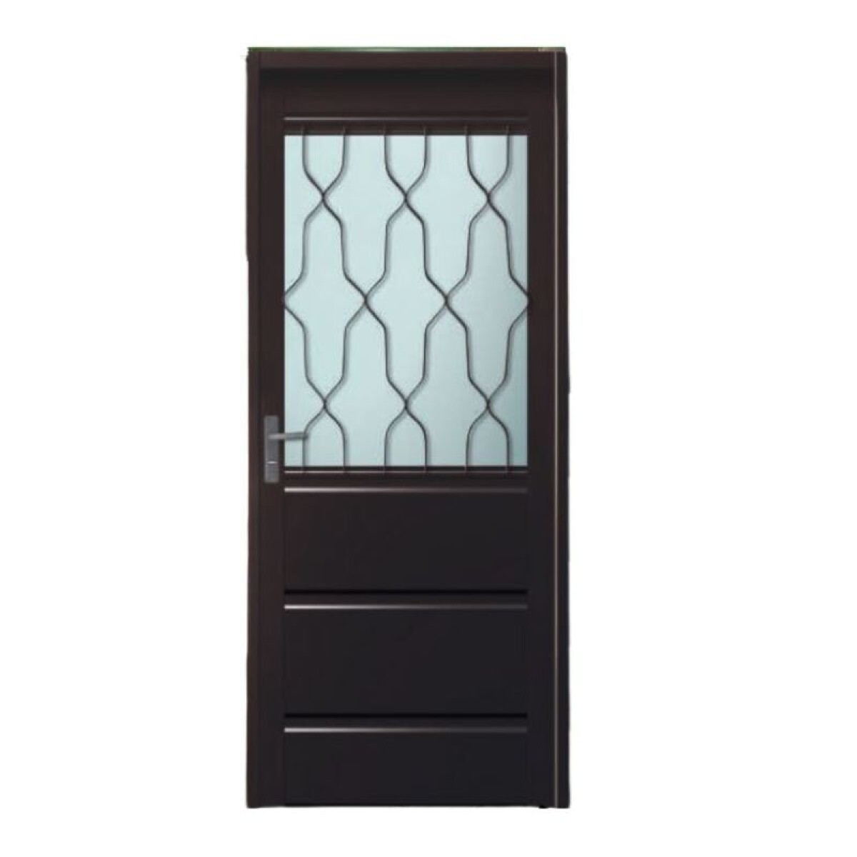 PUERTA DE CHAPA DOBLE CON POSTIGO FIJO CON REJA - DERECHA 