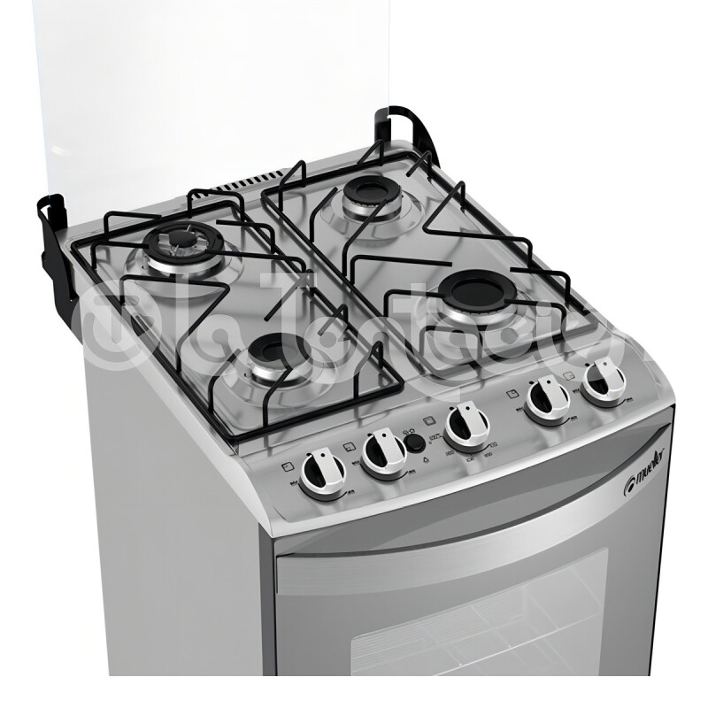 Cocina Mueller Decorato 4b Color Inox Puerta Con Visor 220v Cocina Mueller Decorato 4b Color Inox Puerta Con Visor 220v